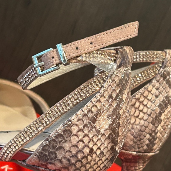 Women's Kelly & Katie Zadie Smokey Rose Snake Stiletto Ankle Strap Shoe - Picture 5 of 10